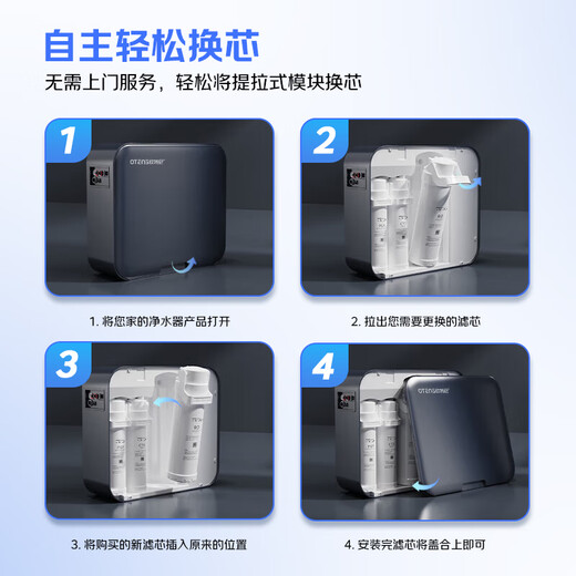 欧特尼适配沁园净水器滤芯KRL提拉系列小新小水钻小净灵小白鲸RO反渗透膜净水机 KRL3006/3936【PGP+ RO】