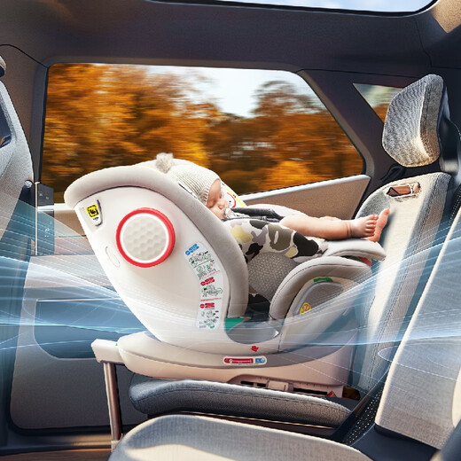 Owl Safety Seat Infant Baby Miaozhuan Ultra Silver White Intelligent Ventilation 0-7 Years Old I-size Certified