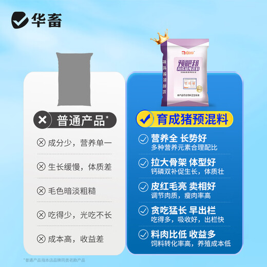 Huazhu 4% fattening pig premix for fattening pigs, veterinary digestion and absorption, good body shape and good premix 1 bag