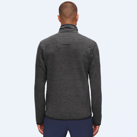 MAMMUT Arctic solid color stretch comfortable quick-drying mid-layer fleece jacket men's black and gray mixed color S