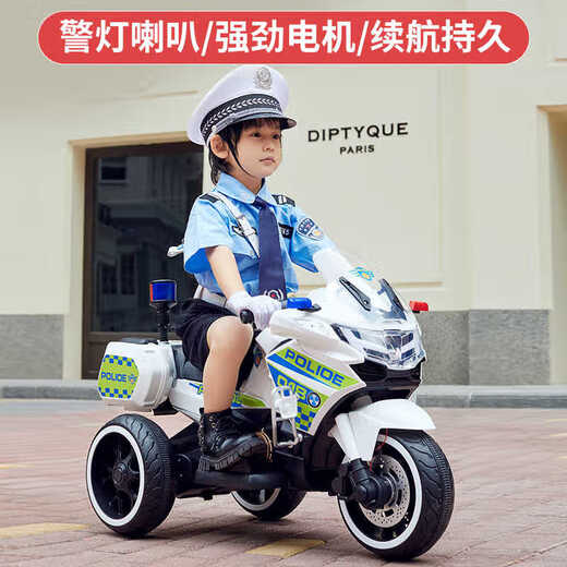 Little Jelly Children's Electric Motorcycle Tricycle Flash Wheel Remote Controlled for Boys and Girls Charging Toy Car Police Car Peak Green Dual Drive + Flashing Wheel + Back Case + Leather Seat + Remote Control + Gift Bag