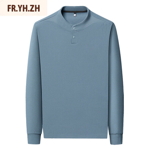 FR.YH.ZH Meng Hui Haowu's preferred round neck button top autumn and winter men's long-sleeved T-shirt Henry collar sweatshirt warm base shirt G111-Coffee M Recommended 100-120Jin Jin equals 0.5 kg