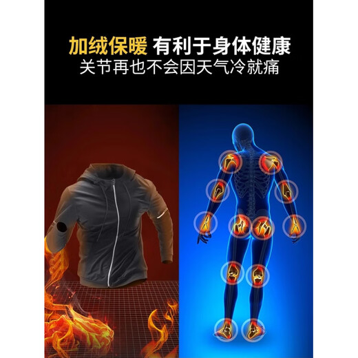 Alen Botun Winter Running Jacket Men's Velvet Warm Cycling Suit Autumn and Winter Hooded Sports Top Quick-Drying Sports Student Training Suit Magic Black Jacket Plus Velvet_Warm_Quick-drying S_(90-115Jin Jin equals 0.5kg)