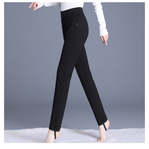 Mo Dou 2025 Down Pants Women's Winter Outerwear Thickened Warm Goose Down Pants Foot Slimming High Waist Slimming Pencil Pants Trousers