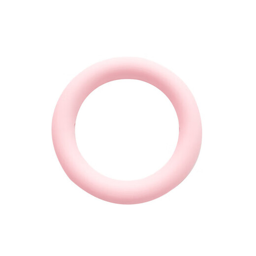 Silicone teether food grade hole ring chewing gum for babies to prevent falling off during oral period, orange 1 pack
