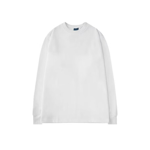 MANUSCRIPT striped Henry collar long-sleeved T-shirt, shoulder commuting white men's casual basic retro bottoming shirt, pure white M