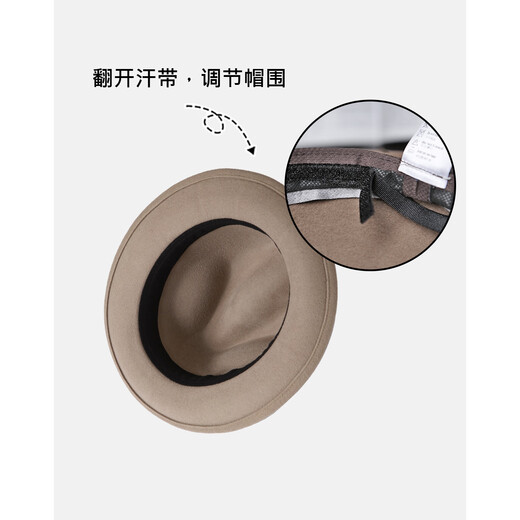 Mr DUCK Australian superfine 90-count wool top hat men's large brim autumn and winter warm felt hat casual high-end British gentleman hat small brim royal black (100% superfine wool)-MW206219 M (suitable for 56-58cm head circumference)