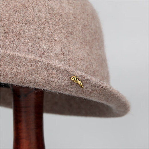 Fangchi Hat Women's Autumn and Winter Mother's Versatile Solid Color Curly Face Showing Small Fisherman Hat Fashionable Warm Woolen Basin Hat Mocha Color M(56-58cm)