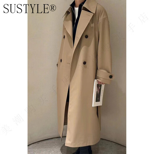 SUSTYLE international high-end brand women's jacket women's spring and autumn new casual long versatile slim elegant women's windbreaker khaki high-end gift box S high-end gift box
