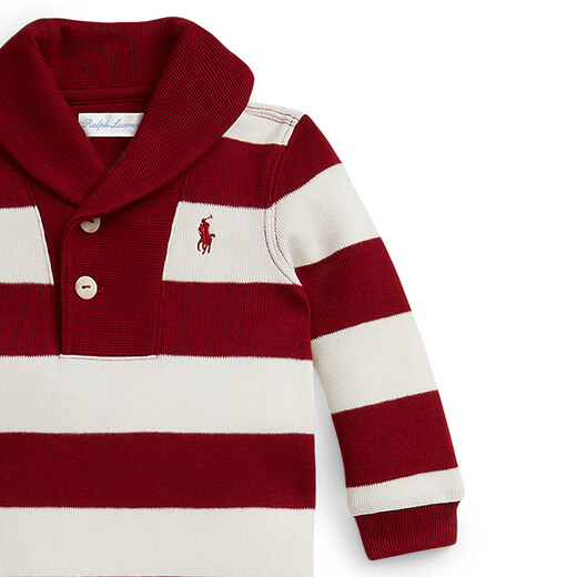 Polo Ralph Lauren Baby and Child Fall 25 Estate Ribbed Striped Cotton Jumpsuit RL43839 600-Multicolor 73 (9M)