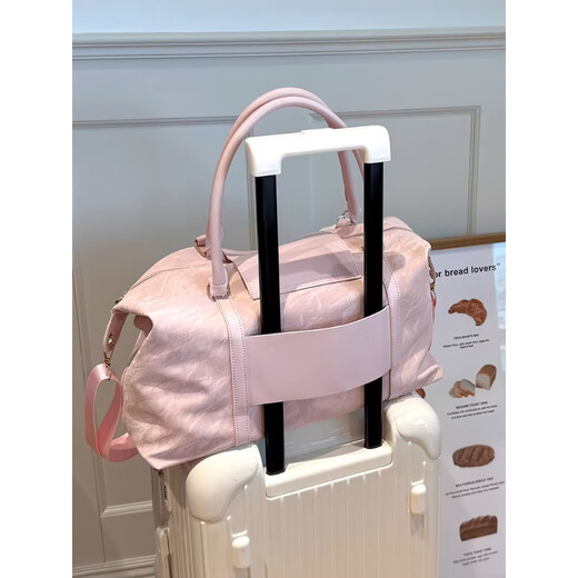 Ershanji large-capacity short-distance portable travel bag for women 2025 new business trip lightweight luggage bag fitness bag maternity storage bag short-distance portable travel bag pink + pendant