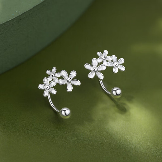 Idel 999 sterling silver flower earrings niche design women's 2025 new earrings high-end earrings practical birthday gift 999 silver flowery earrings E4119