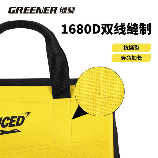 Green Forest Electrician Tool Bag Strong and Durable Storage Bag Portable Thickened Wear-Resistant Canvas Hardware Installation Portable Large 21 Inch - Bumblebee Functional Tool Bag