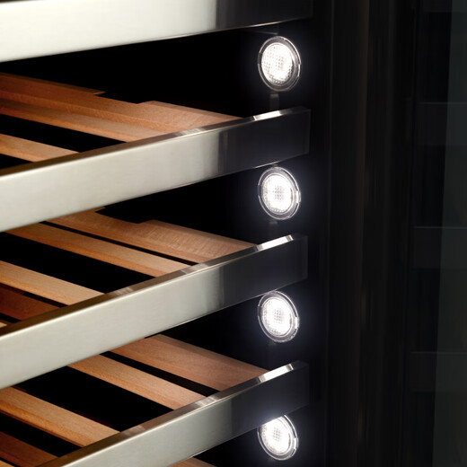 PULADI Arc Intelligent Frequency Conversion Double Door Double Temperature Red Wine Cabinet Constant Temperature Home Living Room Refrigerator Office Tea Retro Villa President Embedded Commercial Display Fresh Cabinet WIFI Retro Integrated Double Door Ice Bar + Ice Bar/Black Mirror 490L