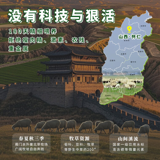 Shuomei Yangsai Beitan sheep saline-alkali land mutton, fresh lamb, sheep scorpion, 6 Jin Jin is equal to 0.5 kg, hot pot stew ingredients sent directly from the source