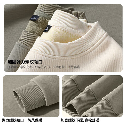 Hodo Warm Austrian Velvet Men's Round Neck Sweater Plus Velvet Thickened Casual Youth Coldproof Autumn and Winter Pullover for Men