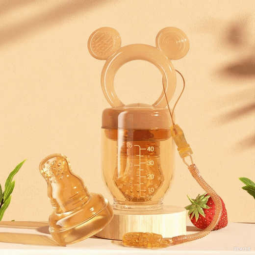 0001 German baby fruit snack bag, fruit and vegetable snack bag, fruit and vegetable snack bag for baby to eat juice, bite stick, teeth fixing device, nano bear S size 1 pack