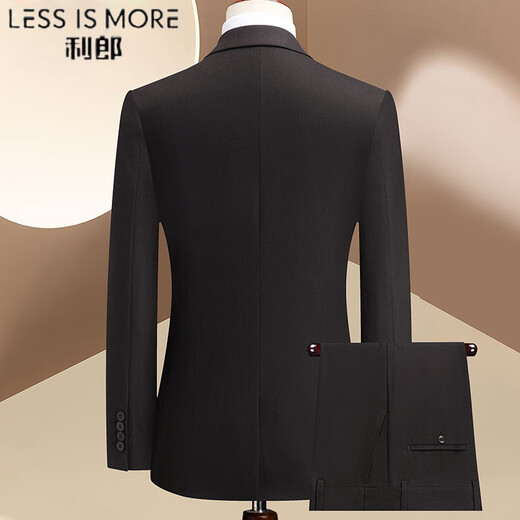 Lilan suit men's suit spring and autumn business professional work clothes versatile set with casual two-piece fashion dress black M 170