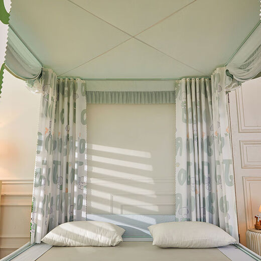 Yusenyi blackout curtain back to bottom bed mosquito net door anti-fall reinforced thickened bracket square tent bedroom poster 2406 special edition 180 wide x 220 long x 170 high thickened bracket