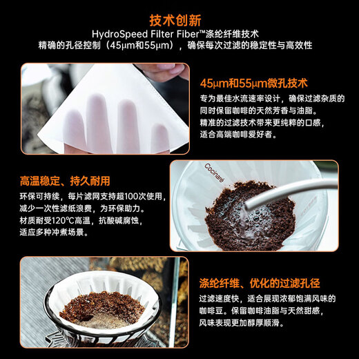 COCINARE hand-brewed coffee filter McLaren joint hand-brewed pot filter cup filter drip coffee filter 55 mesh 6 pieces