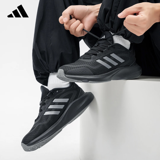 Adidas Men's Running Shoes Fall and Winter Black Warrior Outdoor Lightweight Wear-Resistant Breathable Casual Travel Sports Shoes Black 43