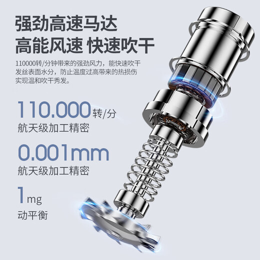 Padertonson series powerful high-speed hair dryer Huaqiang North Top equipped with home silent high-power non-harmful hair strong wind dryer hotel quick-drying portable hair care and hair care new model Magic Purple Champion recommended brand + million insurance