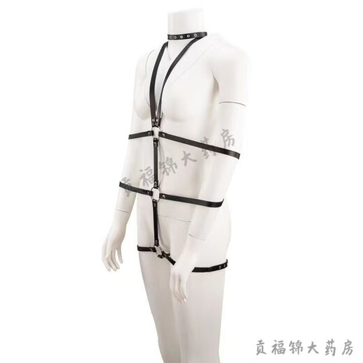 Universal large size 2025 new Jiangsu Guanyun sexy pajamas, tight-fitting all-in-one bondage one-piece leather + nipple pasties