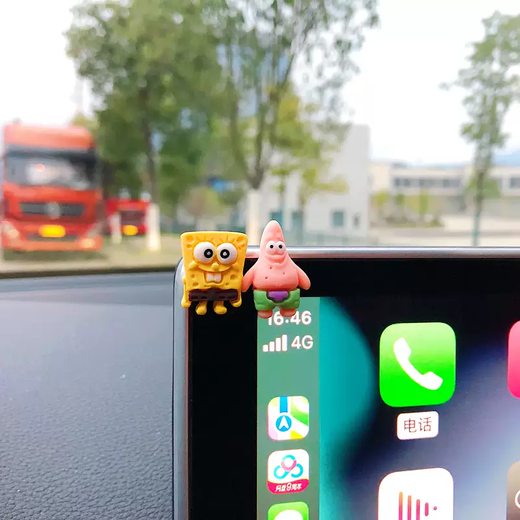 Yusenyi car rearview mirror reversing mirror decorative pendant doll car interior decoration creative three-dimensional cute instrument panel SpongeBob SquarePants free 3M glue