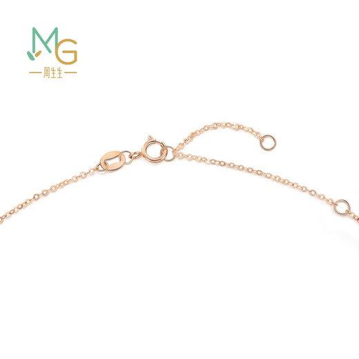 Chow Sang Sang 18K rose gold small round beads double ring color gold necklace women's model 91979N47 cm