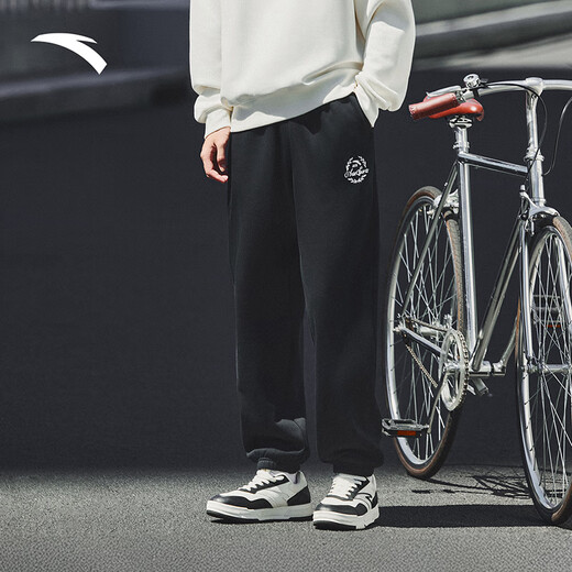 ANTA velvet sports trousers for men in winter thickened warm casual casual leggings trousers American retro loose knitted sweatpants