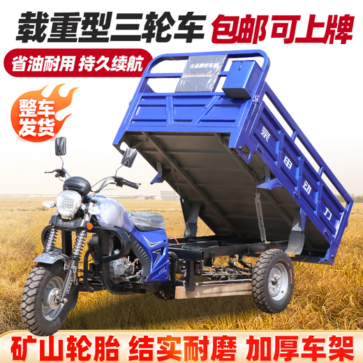 Zongshen three-wheeled new three-wheeled Zongshen gasoline air-cooled engine three-wheeled motorcycle liter dump vehicle Zongshen three-wheeled gasoline cargo rider model vehicle