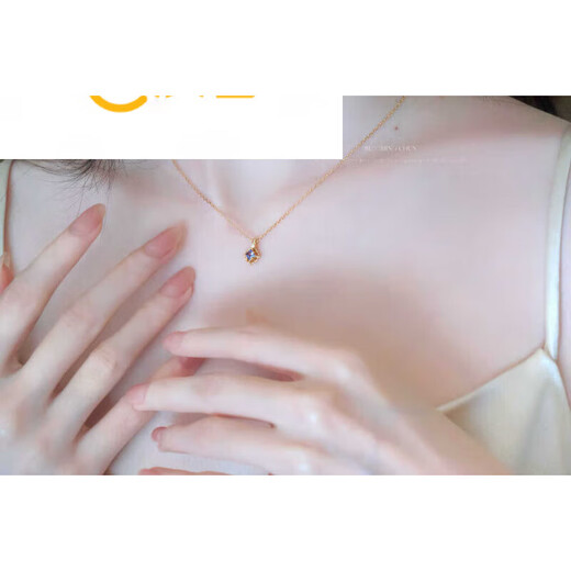 Chenpu's 24th new model, gentle and smart quadrilateral sapphire necklace, tanzanite in stock, stone in stock