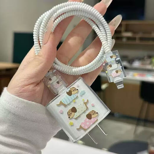 Polka dot repair hook data cable protective cover Apple iPhone17promax 20w charger 16/15/14/13 anti-cat bite, anti-breakage, anti-dirty, dust-proof and anti-fouling, one polka-dot hook repair wire bite device, two required in pairs