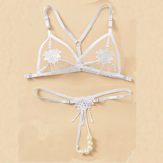 Qiaobo Lai Pearl T-string Women's Underwear with a String Insertion, Abstinence-Revealing, Feminine Sexy, Hot Couple Shorts, Three-Point Style, 1-piece Men's Black Underwear, M Only Underwear Size