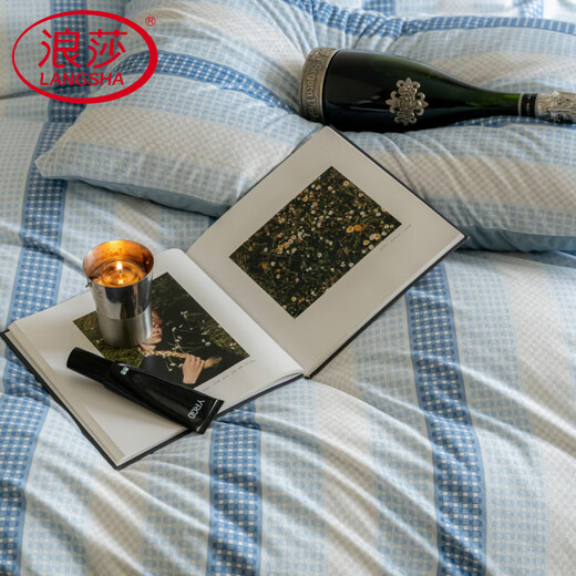 Langsha 2026 new light luxury new French Dove velvet baby velvet baby velvet short plush milk velvet four-piece bed sheet quilt Lan Lihai bed sheet style 1.5m four-piece set