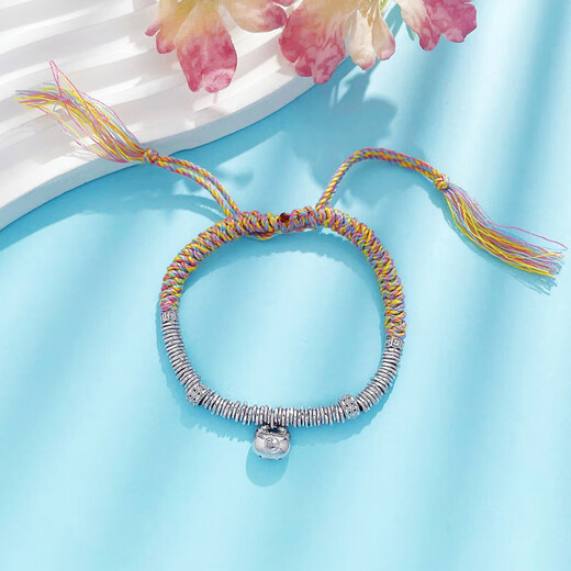 Laofu gold platinum bracelet pt950 platinum small fat Fu coiled rope bracelet birthday Valentine's Day gift for girlfriend and wife, about 13.73g