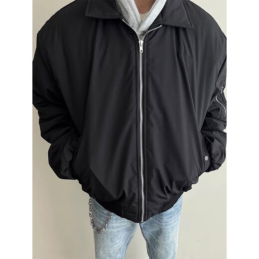 Navy American style flight jacket men's spring and autumn trendy style cleanfit short lapel jacket Navy blue upgraded version 90% of buyers choose S Recommended 90-100Jin Jin equals 0.5 kg