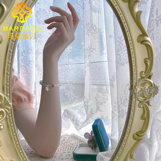 MARDOTG Aquamarine Bracelet Moonstone 925 Silver Crystal Bracelet as a Gift for Girlfriend 6