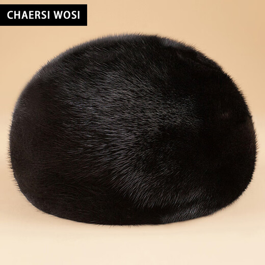 Charles Worth Winter Mink Fur Whole Mink Fur Beret Women's Genuine Leather Hat Ear Protection Coldproof Fur Mom Hat Baotou Hat White XL (57-58cm)