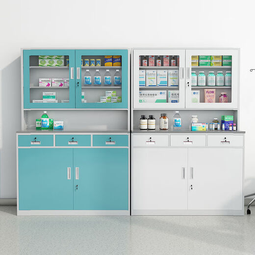 Yingtang stainless steel western medicine cabinet clinic hospital pharmacy cabinet operation table instrument disposal table medicine cabinet 1.5m western medicine cabinet blue and white 1.2mm