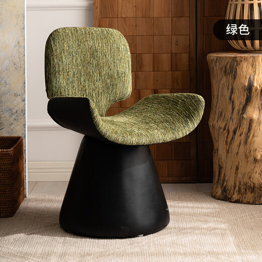 Zailu makeup chair, Italian style light luxury, girl's bedroom cloakroom, manicure, red swivel stool, dressing table chair, green high-definition linen and leather swivel complete delivery to your door