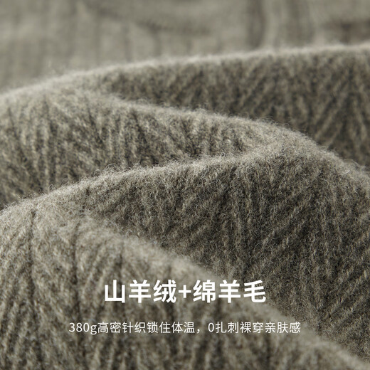 Judger (Judger) Contains Cashmere Judger Men's Wool Sweater 2025 Autumn and Winter New Double-layer Collar Zipper Half Turtle Collar Warm Sweater