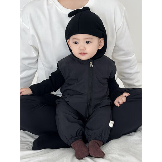 G.DUCK HELLO Little Yellow Duck Baby Spring Clothes for Boys and Girls Thin Velvet Vest Jumpsuit Autumn and Winter Jacket Spring and Autumn Split Suit Spring Apricot 66cm