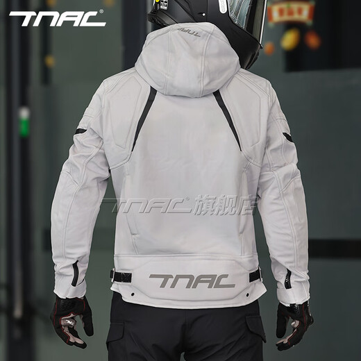 TNAC Tuochi Motorcycle Winter Cycling Clothing Composite Bat Waterproof Commuting Motorcycle Travel Anti-fall and Wear-Resistant Motorcycle Clothing Four Seasons Time and Space Gray Composite + Velvet Tianma Black Winter Warm Suit XL