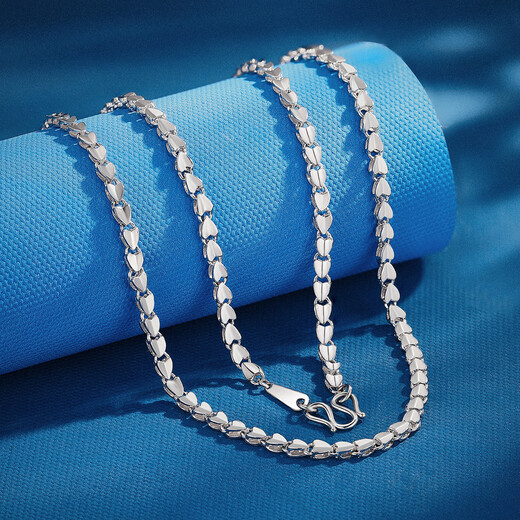 Wanfulong Shining Love Genuine PT950 Small Love Necklace for Commuting, Versatile, Fashionable and Simple Collarbone Necklace for Women 46cm, PT950 Small Love Necklace for Women 12.85g
