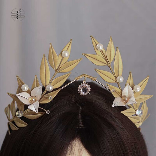 Yingtang flower laurel wreath diy material bag handmade hair accessories laurel olive leaves headband crown forest princess hair accessories laurel olive diy homemade material bag