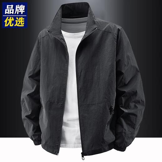 Outdoor assault jacket men's spring and autumn casual jacket men's sports top stand collar quick-drying thin men's wear M8919 Gray L (105-120Jin Jin equals 0.5 kg)
