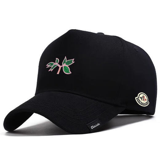 Men's and Women's Men's and Women's Piano Fashionable Baseball Caps, Sun Shade, Face Revealing, Small Versatility, Four Seasons, Large Head Circumference, Warm Hat, Black