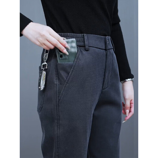 AEMAPE casual pants men's velvet thickened autumn and winter 2025 new middle-aged men's loose straight pants sports pants men 6266 gray (velvet) 34 155-165Jin Jin equals 0.5 kg