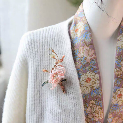 Meng Junchen Dongli Intangible Velvet Flower Hairpin Brooch National Style Ancient Method High-end Birthday Gift Cheongsam Hanfu Accessories Dongli Brooch